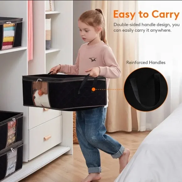 Black Fabric Storage Organizer NWOT - Picture 2 of 5